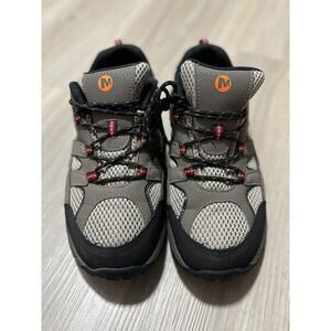 Merrell Womens Grey Black Hiking Shoes Low Top Leather Mesh MK261205 Size 7 M